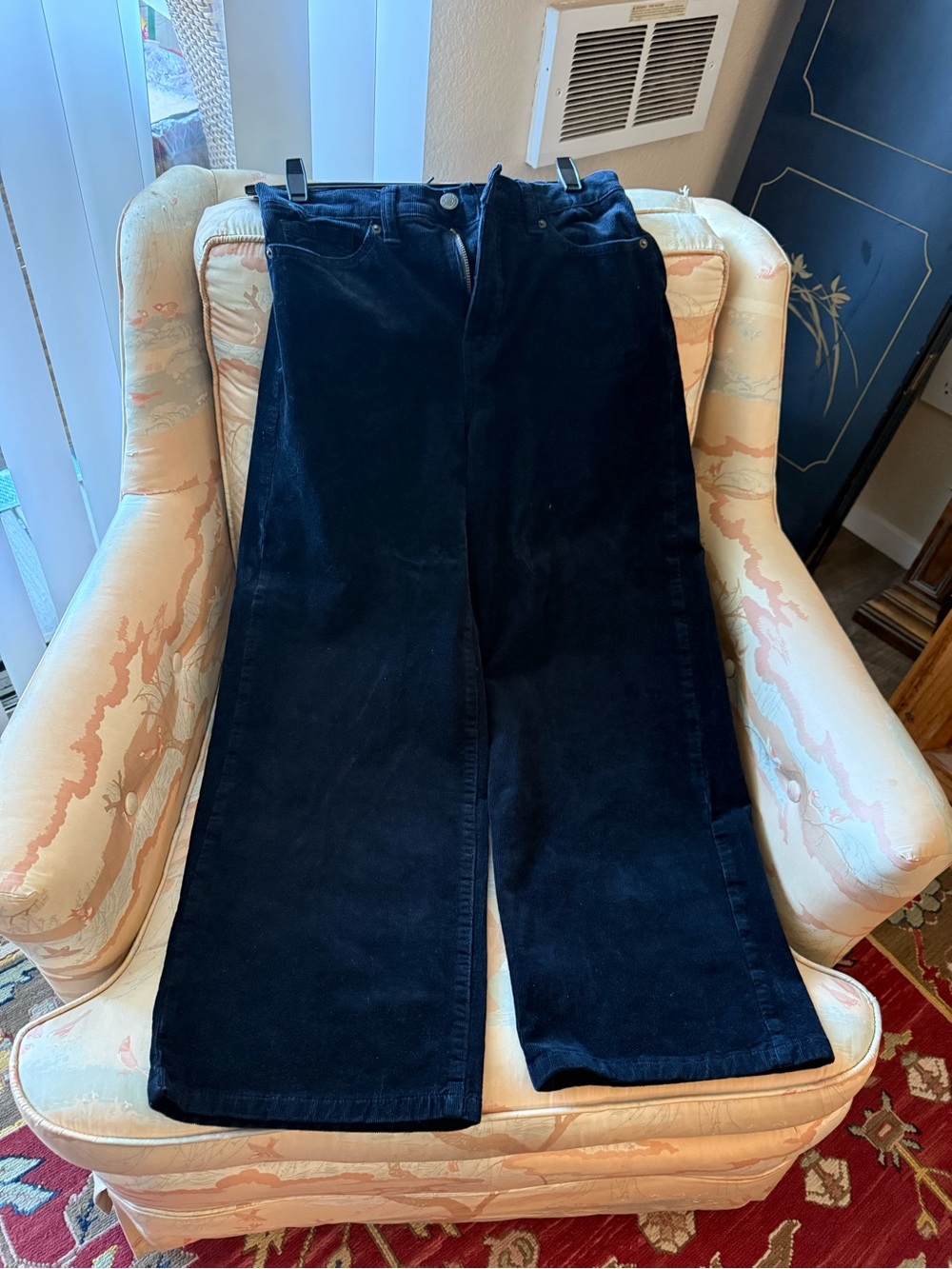 Banana Republic Black Wide-Leg High-Rise Corduroy Pants